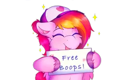 Size: 4096x2639 | Tagged: safe, artist:legionsunite, derpibooru import, oc, oc:velvet volt, pegasus, pony, :p, boop, eyes closed, hat, image, pegasus oc, png, sign, simple background, sparkles, text, tongue out, transparent background, unshorn fetlocks, wings