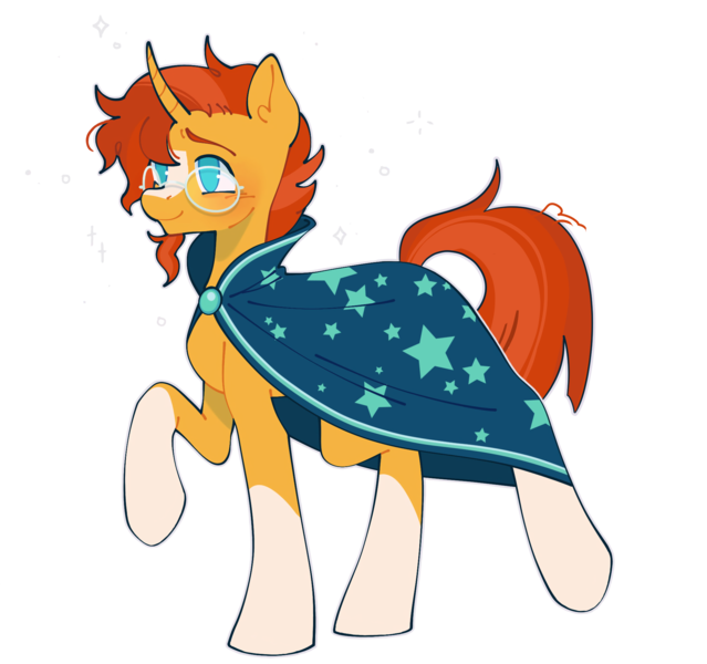 Size: 2036x1911 | Tagged: safe, artist:area51boyfriend, edit, editor:edits of hate, editor:unofficial edits thread, sunburst, pony, unicorn, clothes, coat markings, curved horn, facial hair, glasses, goatee, horn, image, male, png, raised leg, robe, simple background, socks (coat marking), solo, stallion, sunburst's robe, transparent background