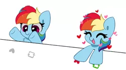 Size: 7178x3977 | Tagged: safe, artist:kittyrosie, derpibooru import, rainbow dash, pegasus, pony, cute, dashabetes, eyes closed, image, meta, open mouth, png, twitter