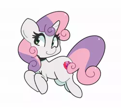 Size: 1951x1743 | Tagged: safe, artist:kindakismet, derpibooru import, sweetie belle, pony, unicorn, female, filly, foal, image, jpeg, simple background, smiling, white background