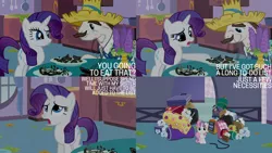 Size: 1280x720 | Tagged: safe, derpibooru import, edit, edited screencap, editor:quoterific, screencap, hondo flanks, rarity, sweetie belle, pony, unicorn, season 2, sisterhooves social, cute, diasweetes, female, filly, foal, image, jpeg, male, mare, open mouth, smiling, stallion, text
