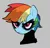 Size: 861x834 | Tagged: safe, artist:_ton618_, derpibooru import, rainbow dash, pegasus, pony, aggie.io, alternate hairstyle, batman, clothes, costume, female, frown, gray background, image, mare, png, serious, serious face, simple background, solo, suit, the batman