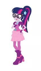 Size: 382x662 | Tagged: suggestive, artist:unicornsmile, derpibooru import, sci-twi, twilight sparkle, equestria girls, clothes, cute, dress, female, image, png, simple background, solo, solo female, vector, white background