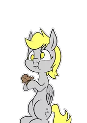 Size: 1000x1414 | Tagged: safe, artist:happy harvey, derpibooru import, derpy hooves, pegasus, pony, colored pupils, cute, drawn on phone, eating, female, food, image, mare, muffin, png, simple background, sitting, solo, transparent background