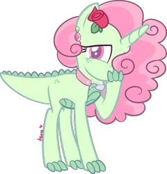 Size: 2520x2628 | Tagged: safe, artist:kurosawakuro, derpibooru import, oc, dracony, dragon, hybrid, female, image, interspecies offspring, offspring, parent:spike, parent:sweetie belle, parents:spikebelle, png, simple background, solo, transparent background