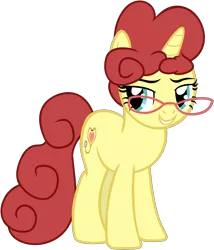 Size: 2141x2500 | Tagged: safe, artist:nicogamer3000, derpibooru import, oc, oc:mrs. possible, unofficial characters only, pony, unicorn, .svg available, female, full body, glasses, grin, high res, hooves, horn, image, lidded eyes, mare, png, show accurate, simple background, smiling, solo, standing, tail, transparent background, unicorn oc, vector