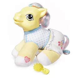 Size: 300x300 | Tagged: safe, derpibooru import, bright night (g3), pony, baby, baby pony, brush, clothes, diaper, electronic toy, female, filly, foal, g3, g3 brightorable, heart, heart hoof, image, jpeg, shirt, simple background, smiling, so soft, toenails, toy, white background