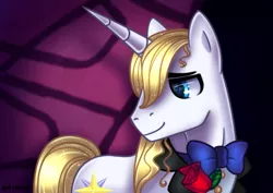 Size: 2160x1525 | Tagged: safe, artist:opal_radiance, derpibooru import, prince blueblood, pony, unicorn, blood, blue, drawing, image, png, prince, reshade, revamp, solo