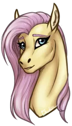 Size: 436x755 | Tagged: safe, artist:dachiia, derpibooru import, fluttershy, pegasus, pony, bust, female, image, mare, png, simple background, smiling, solo, transparent background