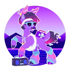 Size: 1600x1600 | Tagged: safe, artist:shady-bush, derpibooru import, original species, pony, scented pony, facial hair, image, male, moustache, png, radio, simple background, solo, sunglasses, transparent background