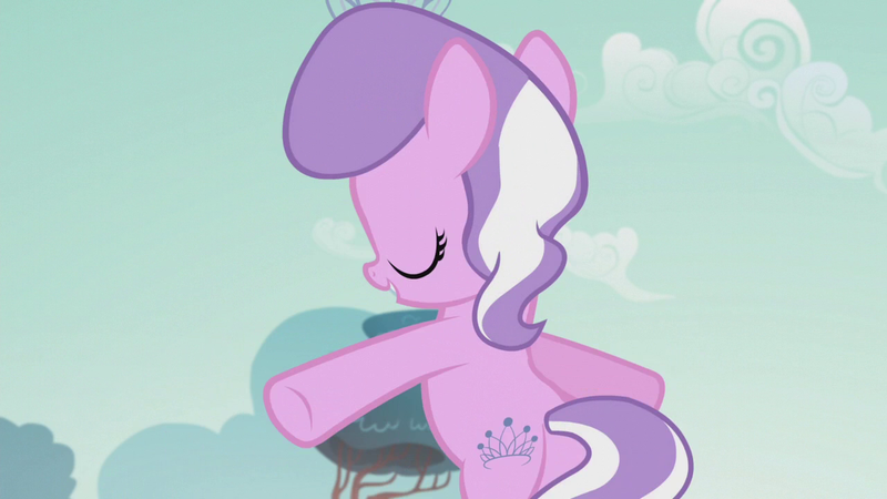 Size: 1280x720 | Tagged: safe, derpibooru import, screencap, diamond tiara, earth pony, pony, crusaders of the lost mark, season 5, bipedal, butt, diamond buttiara, female, filly, foal, image, plot, png, solo