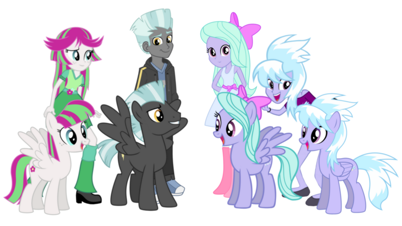 Size: 1192x670 | Tagged: safe, artist:chainchomp2 edits, artist:ikillyou121, artist:ironm17, artist:kired25, artist:media1997, artist:northernthestar, artist:punzil504, artist:silentmatten, artist:thecheeseburger, derpibooru import, edit, blossomforth, cloudchaser, flitter, thunderlane, earth pony, pegasus, pony, equestria girls, boots, clothes, female, high heel boots, image, male, mare, png, self paradox, self ponidox, shoes, simple background, solo, stallion, transparent background
