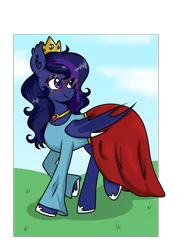 Size: 3456x4608 | Tagged: safe, artist:nightydream, derpibooru import, oc, bat pony, pony, clothes, crown, female, glasses, image, jewelry, mare, png, regalia, skirt, solo