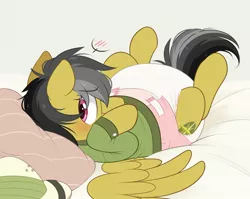 Size: 1630x1300 | Tagged: suggestive, artist:shuphle, derpibooru import, daring do, pegasus, pony, bed, blushing, covering face, diaper, diaper fetish, female, fetish, image, jpeg, poofy diaper, solo, solo female