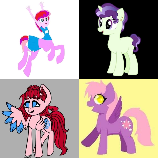 Size: 4096x4096 | Tagged: artist needed, safe, derpibooru import, oc, oc:crystal rarity, oc:rose dew, oc:taurellie, oc:twerpy, pegasus, taur, unicorn, image, jpeg, multiple artists, parent:rarity