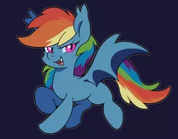 Size: 1600x1250 | Tagged: safe, anonymous artist, derpibooru import, rainbow dash, bat pony, bat ponified, black background, drawthread, image, jpeg, open mouth, race swap, requested art, simple background, solo