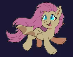 Size: 1600x1250 | Tagged: safe, anonymous artist, derpibooru import, fluttershy, bat pony, bat ponified, black background, drawthread, image, jpeg, open mouth, race swap, requested art, simple background, solo