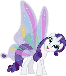 Size: 2290x2618 | Tagged: safe, artist:triox404, derpibooru import, rarity, pony, unicorn, season 1, sonic rainboom (episode), butterfly wings, female, high res, image, mare, open mouth, png, simple background, solo, transparent background, vector, wings