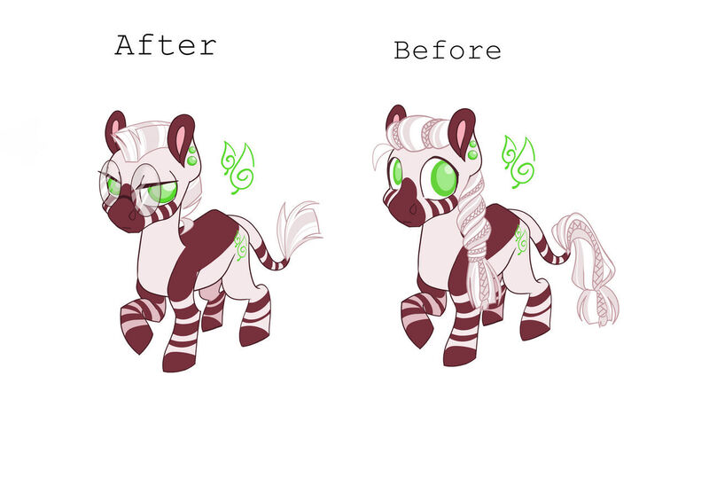 Size: 1280x889 | Tagged: safe, artist:viodacreator, derpibooru import, oc, oc:punnet leaf, unofficial characters only, hybrid, pony, zony, colt, foal, glasses, image, interspecies offspring, jpeg, male, offspring, parent:big macintosh, parent:zecora, parents:macora, redesign, simple background, solo, white background