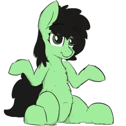 Size: 1026x1026 | Tagged: safe, artist:coffeeponee, derpibooru import, oc, oc:anonfilly, unofficial characters only, pony, female, filly, foal, image, mare, png, shrug, simple background, sitting, solo, transparent background, unamused
