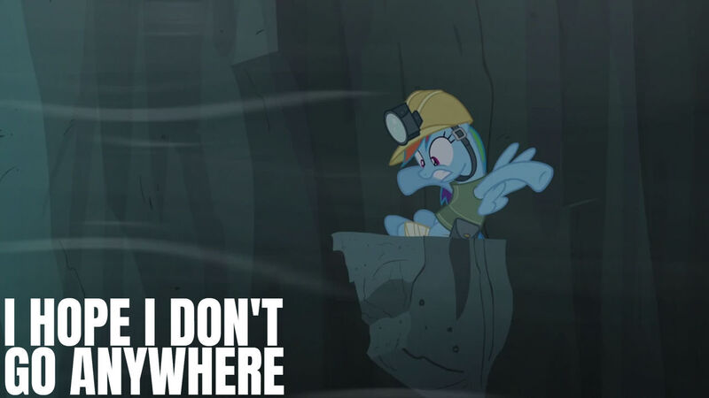 Size: 1280x720 | Tagged: safe, derpibooru import, edit, edited screencap, editor:quoterific, screencap, rainbow dash, pegasus, pony, season 5, the lost treasure of griffonstone, female, helmet, image, jpeg, mare, solo, spread wings, text, wings