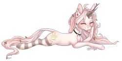 Size: 2016x1011 | Tagged: safe, artist:doekitty, derpibooru import, oc, oc:hazel, deer, deer pony, original species, clothes, eyes closed, female, image, lying down, png, prone, simple background, socks, solo, striped socks, tongue out, transparent background