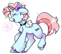 Size: 4785x4199 | Tagged: safe, artist:pinkalotl, derpibooru import, oc, oc:candy, alicorn, pony, choker, cute, flower, fluffy, happy, horn, image, piercing, pink hair, png, small wings, soft, solo, wings
