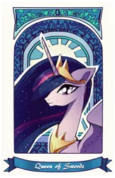 Size: 777x1200 | Tagged: safe, artist:skyeypony, derpibooru import, twilight sparkle, twilight sparkle (alicorn), alicorn, card, ethereal mane, image, older, older twilight, png