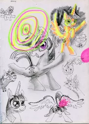 Size: 2214x3052 | Tagged: safe, derpibooru import, twilight sparkle, twilight sparkle (alicorn), alicorn, unicorn, image, jpeg, magic, snorting, traditional art, unicorn twilight