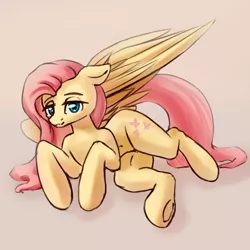 Size: 1000x1000 | Tagged: safe, artist:falses, derpibooru import, fluttershy, pegasus, pony, adorasexy, blushing, butt, cute, daaaaaaaaaaaw, digital art, eyebrows, eyes open, female, floppy ears, flutterbutt, folded wings, frog (hoof), gradient background, high res, image, legs, looking at you, lying down, mare, plot, png, sexy, shading, shyabetes, side, sketch, solo, solo female, spread wings, thighs, underhoof, wings