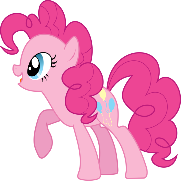 Size: 2449x2449 | Tagged: safe, artist:anonimowybrony, derpibooru import, pinkie pie, pony, female, image, mare, png, raised hoof, simple background, solo, transparent background, vector