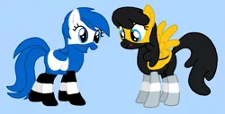 Size: 981x497 | Tagged: safe, artist:bonbonpony58, derpibooru import, ponified, earth pony, pegasus, pony, black hair, black mane, black tail, blue background, blue hair, blue mane, blue tail, car, car pony, duo, female, full body, image, kiddie ride, mare, png, police, police car, police pony, r. g. mitchell, simple background, tail, taxi, taxi pony, toytown