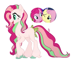 Size: 1280x1091 | Tagged: safe, artist:auroranovasentry, derpibooru import, fluttershy, pinkie pie, oc, oc:sugar twist, earth pony, pony, female, image, magical lesbian spawn, mare, offspring, parent:fluttershy, parent:pinkie pie, parents:flutterpie, png, simple background, transparent background