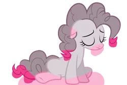 Size: 4000x2667 | Tagged: safe, artist:dharthez, artist:wardex101, derpibooru import, edit, pinkie pie, earth pony, pony, color loss, discorded, eyes closed, female, image, mare, png, sad, simple background, sitting, solo, transparent background, vector