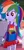 Size: 1920x3928 | Tagged: safe, derpibooru import, screencap, rainbow dash, scribble dee, a photo booth story, eqg summertime shorts, equestria girls, :|, belt, clothes, cropped, cutie mark, cutie mark on clothes, fall formal outfits, female, fingerless gloves, gloves, image, jpeg, male, sleeveless, solo focus