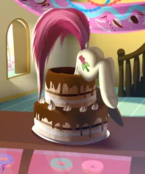Size: 2500x3000 | Tagged: safe, artist:skanim-sdw, derpibooru import, roseluck, earth pony, pony, bakery, butt, cake, comic, commission, dock, food, image, plot, png, raised tail, tail