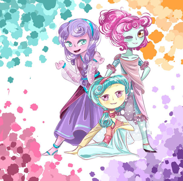 Size: 1280x1270 | Tagged: safe, artist:mrrowerscream, derpibooru import, cherry valley, cloudy spinel, coral shores, equestria girls, the crystalling, children, equestria girls-ified, female, image, jpeg