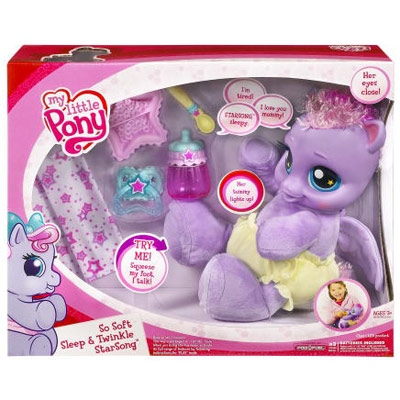 Size: 400x400 | Tagged: safe, derpibooru import, official, starsong, human, pegasus, pony, baby, baby bottle, baby pony, baby starsong, blanket, bottle, bow, box, cute, diaper, electronic toy, female, filly, foal, food, g3.5, hair bow, human female, image, jpeg, pacifier, plate, so soft, so soft sleep and twinkle starsong, spoon, starsawwwng, toy