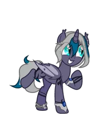 Size: 993x1150 | Tagged: safe, artist:idkhesoff, derpibooru import, oc, oc:elizabat stormfeather, unofficial characters only, alicorn, bat pony, bat pony alicorn, pony, alicorn oc, alternate hairstyle, anklet, bat pony oc, bat wings, bracelet, derpibooru exclusive, ear piercing, earring, female, grin, horn, image, jewelry, mare, piercing, png, raised hoof, raised leg, simple background, smiling, tattoo, transparent background, wings