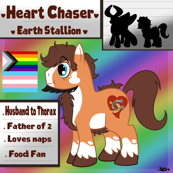 Size: 3000x3000 | Tagged: safe, artist:wulfums, derpibooru import, oc, oc:heart chaser, unofficial characters only, earth pony, pony, image, male, png, pride, pride flag, reference sheet, show accurate, solo, stallion, transgender, transgender pride flag