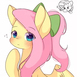 Size: 1280x1280 | Tagged: safe, artist:dddreamdraw, derpibooru import, fluttershy, rarity, pegasus, pony, unicorn, alternate hairstyle, blushing, cute, eye clipping through hair, eyebrows, eyebrows visible through hair, image, jpeg, open mouth, shyabetes