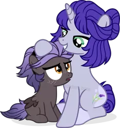Size: 7301x7811 | Tagged: safe, artist:suramii, derpibooru import, oc, oc:night vision, unofficial characters only, pegasus, pony, unicorn, absurd resolution, female, filly, foal, image, mare, mother and child, mother and daughter, png, simple background, transparent background, vector