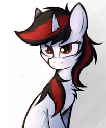 Size: 1600x1920 | Tagged: safe, artist:tatykin, derpibooru import, oc, oc:blackjack, pony, unicorn, fallout equestria, fallout equestria: project horizons, fanfic art, female, horn, image, jpeg, mare, simple background, solo, unicorn oc, white background