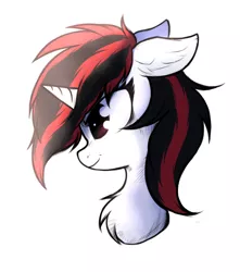 Size: 1600x1814 | Tagged: safe, artist:tatykin, derpibooru import, oc, oc:blackjack, pony, unicorn, fallout equestria, fallout equestria: project horizons, bust, fanfic art, female, horn, image, jpeg, mare, portrait, profile, simple background, solo, unicorn oc, white background