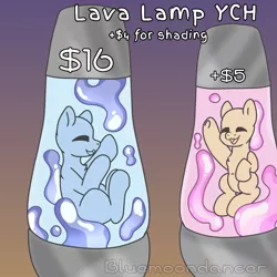 Size: 1640x1639 | Tagged: safe, artist:bluemoon, derpibooru import, oc, pony, commission, duo, glow, image, lava lamp, png, ych example, your character here