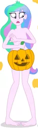 Size: 1223x4092 | Tagged: suggestive, artist:justsomepainter11, derpibooru import, edit, princess celestia, equestria girls, barefoot, breasts, busty princess celestia, covering, cropped, feet, female, halloween, holiday, image, jack-o-lantern, jpeg, nudist principal celestia, nudity, open mouth, principal celestia, pumpkin, show accurate, show accurate porn, solo, solo female