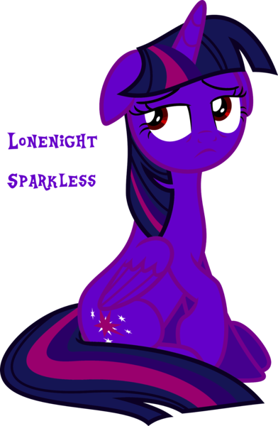 Size: 2679x4096 | Tagged: safe, anonymous artist, artist:korsoo, color edit, derpibooru import, edit, twilight sparkle, twilight sparkle (alicorn), alicorn, pony, stranger than fan fiction, colored, female, floppy ears, folded wings, high res, image, lonely, mare, png, raised hoof, sad, simple background, sitting, solo, sorrow, text, transparent background, vector, wings