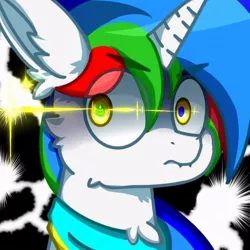 Size: 720x720 | Tagged: safe, derpibooru import, oc, oc:tegar priyadi, unofficial characters only, alicorn, pony, angry, ear fluff, eye clipping through hair, horn, image, jpeg, looking at you, male, solo