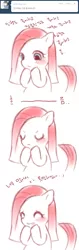 Size: 500x1587 | Tagged: safe, derpibooru import, pinkie pie, earth pony, pony, ask young pinkamena, cute, cuteamena, female, filly, foal, image, korean, moon runes, pinkamena diane pie, png, younger