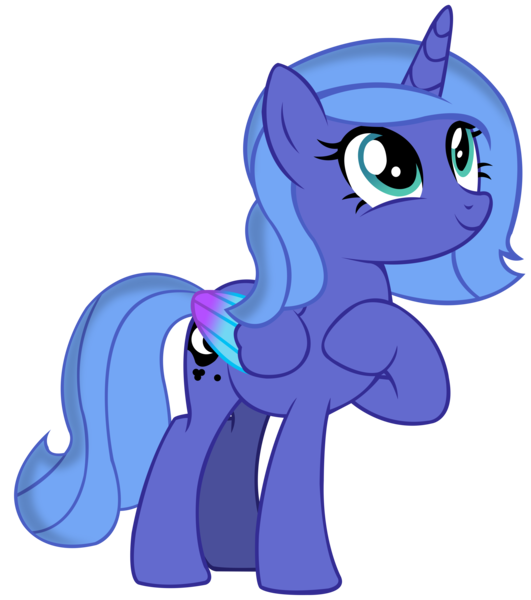 Size: 7078x8000 | Tagged: safe, artist:laszlvfx, derpibooru import, princess luna, pony, absurd resolution, colored wings, image, multicolored wings, png, s1 luna, simple background, solo, transparent background, vector, wings